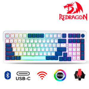 TECLADO REDRAGON EISA K686-RGB-PRO WHITE/BLUE WIRELESS