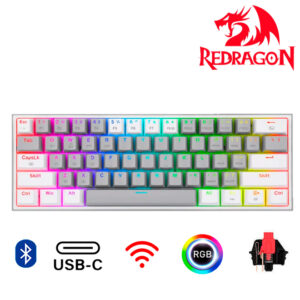 TECLADO REDRAGON FIZZ PRO K616-RGB-GW WIRELESS SPANISH GREY/WHITE