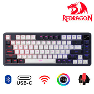 TECLADO REDRAGON UCALPRO-RGB K673WB WHITE/BLACK WIRELESS