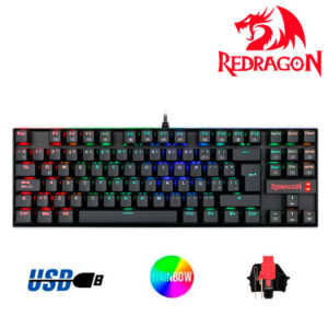 TECLADO REDRAGON KUMARA K552-KR-SP BLACK RED SWITCH SPANISH