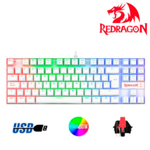 TECLADO REDRAGON KUMARA K552W-KR-SP WHITE RED SWITCH SPANISH