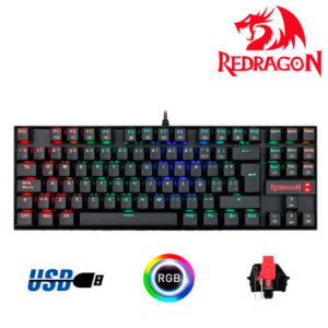 TECLADO REDRAGON KUMARA K552-RGB BLACK RED SWITCH SPANISH