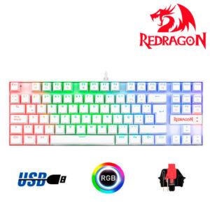 TECLADO REDRAGON KUMARA K552-RGB WHITE SPANISH RED SWITCH