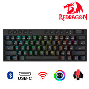 TECLADO REDRAGON HORUS MINI PRO - K632RGB-PRO RED SWITCH RED WIRELESS LED-RGB