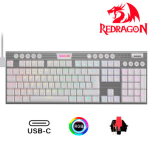 TECLADO REDRAGON HORUS FS WHITE RGB K619W-RGB-SP WIRED SWITCH RED RGB