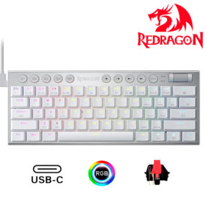 TECLADO REDRAGON HORUS MINI WHITE K632W-RGB SWITCH RED LED-RGB