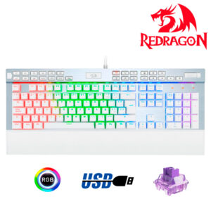 TECLADO REDRAGON YAMA WHITE K550-SP SPANISH RGB USB SWITCH PURPLE