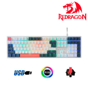 TECLADO REDRAGON TRUNDLE K668WBO RGB SWICHT RED USB