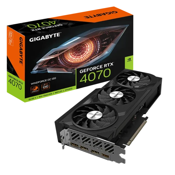 TARJETA DE VIDEO GIGABYTE RTX 4070 WINDFORCE OC 12GB GDDR6 PCIex 4.0