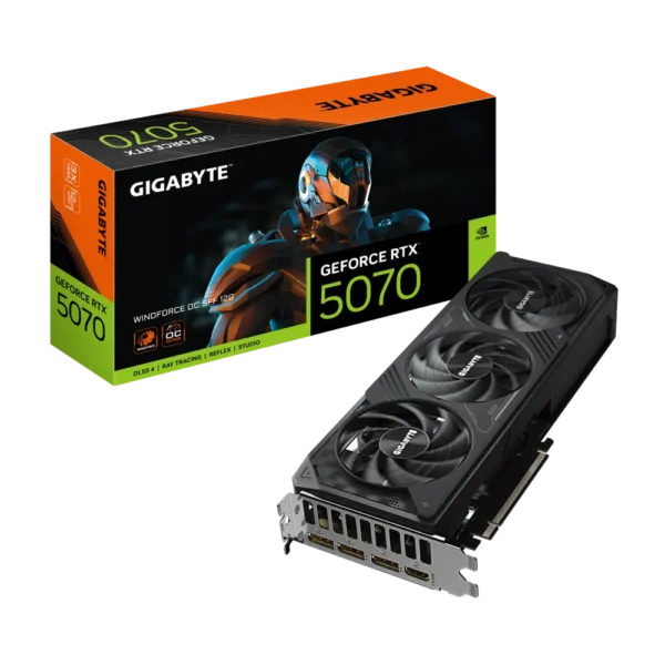 TARJETA DE VIDEO GIGABYTE RTX 5070 WINDFORCE OC 12GB GDDR7 PCIex 5.0