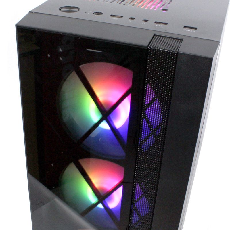 CASE HALION DRAGON CR15 BLACK 500W GAMER 4FAN RAINBOW V/TEMP - Imagen 3
