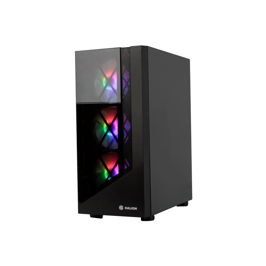 CASE HALION DRAGON CR15 BLACK 500W GAMER 4FAN RAINBOW V/TEMP - Imagen 2