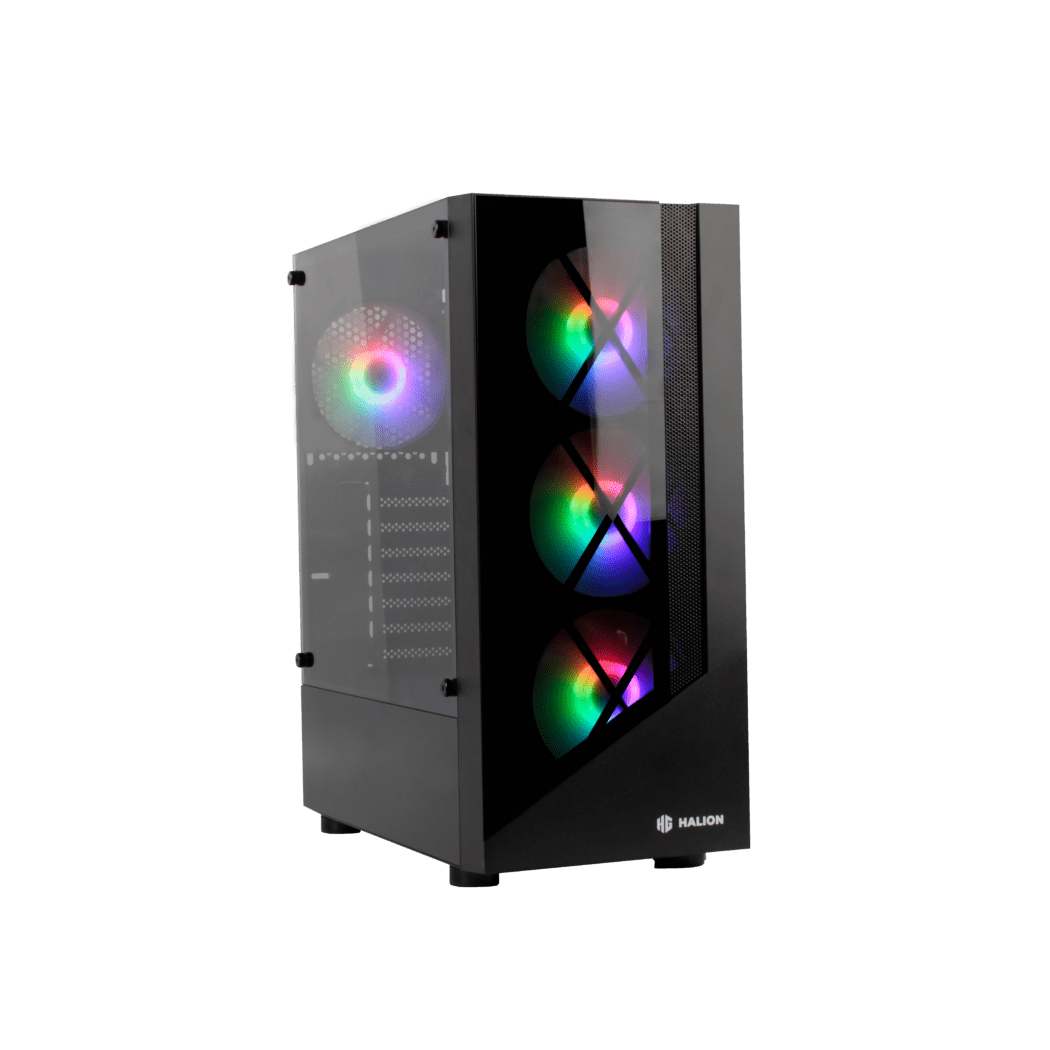 CASE HALION DRAGON CR15 BLACK 500W GAMER 4FAN RAINBOW V/TEMP