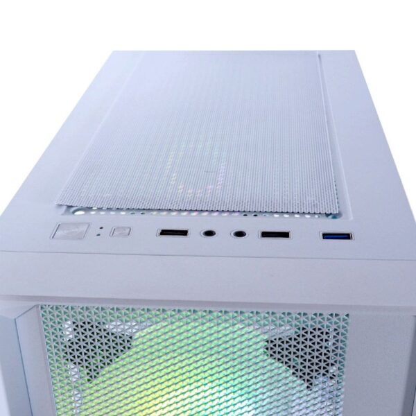 CASE HALION TORNADO 04 WHITE 600W GAMER REAL MESH 4FAN ARGB - Imagen 3