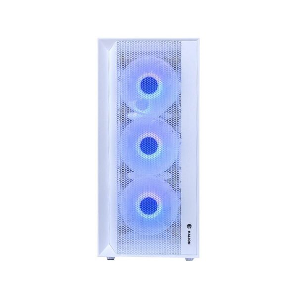 CASE HALION TORNADO 04 WHITE 600W GAMER REAL MESH 4FAN ARGB - Imagen 4