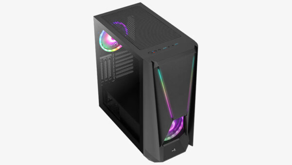 CASE AEROCOOL VISOR G BK V1 FAN X2 S/FUENTE ATX - Imagen 2